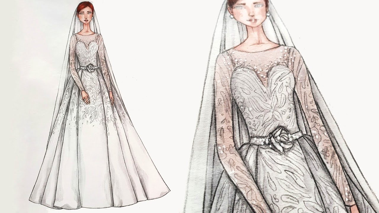 Detail Gambar Sketsa Baju Pengantin Nomer 32