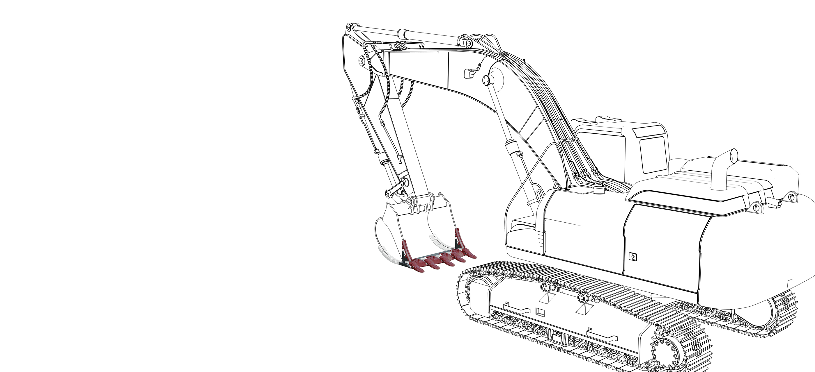 Detail Gambar Sketsa Bakchoe Loader Nomer 23