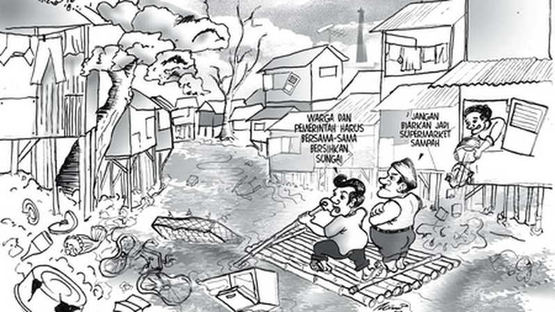 Detail Gambar Sketsa Banjir Nomer 16