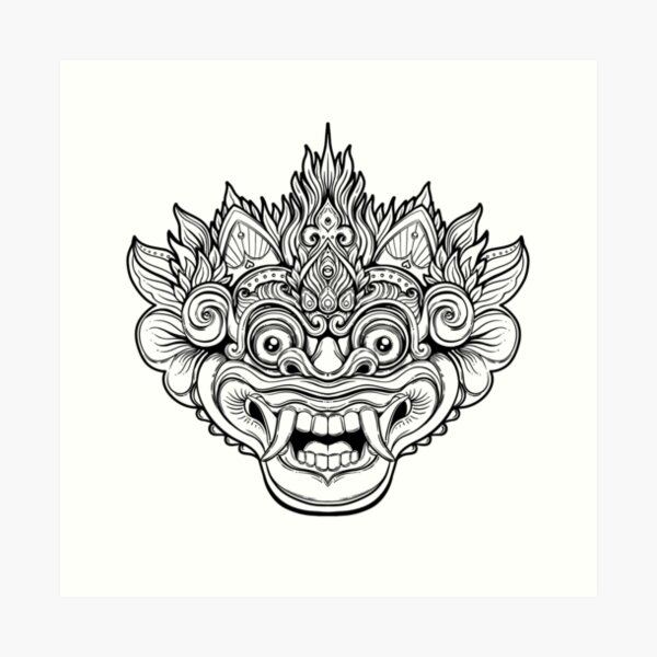 Detail Gambar Sketsa Barong Bali Hitam Putih Nomer 21