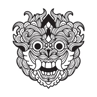 Detail Gambar Sketsa Barong Bali Hitam Putih Nomer 56