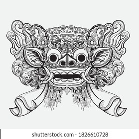 Detail Gambar Sketsa Barong Bali Hitam Putih Nomer 7