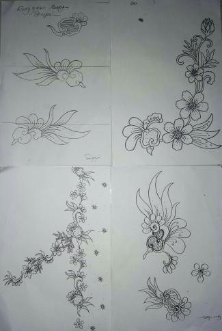 Detail Gambar Sketsa Batik Motif Bunga Nomer 24