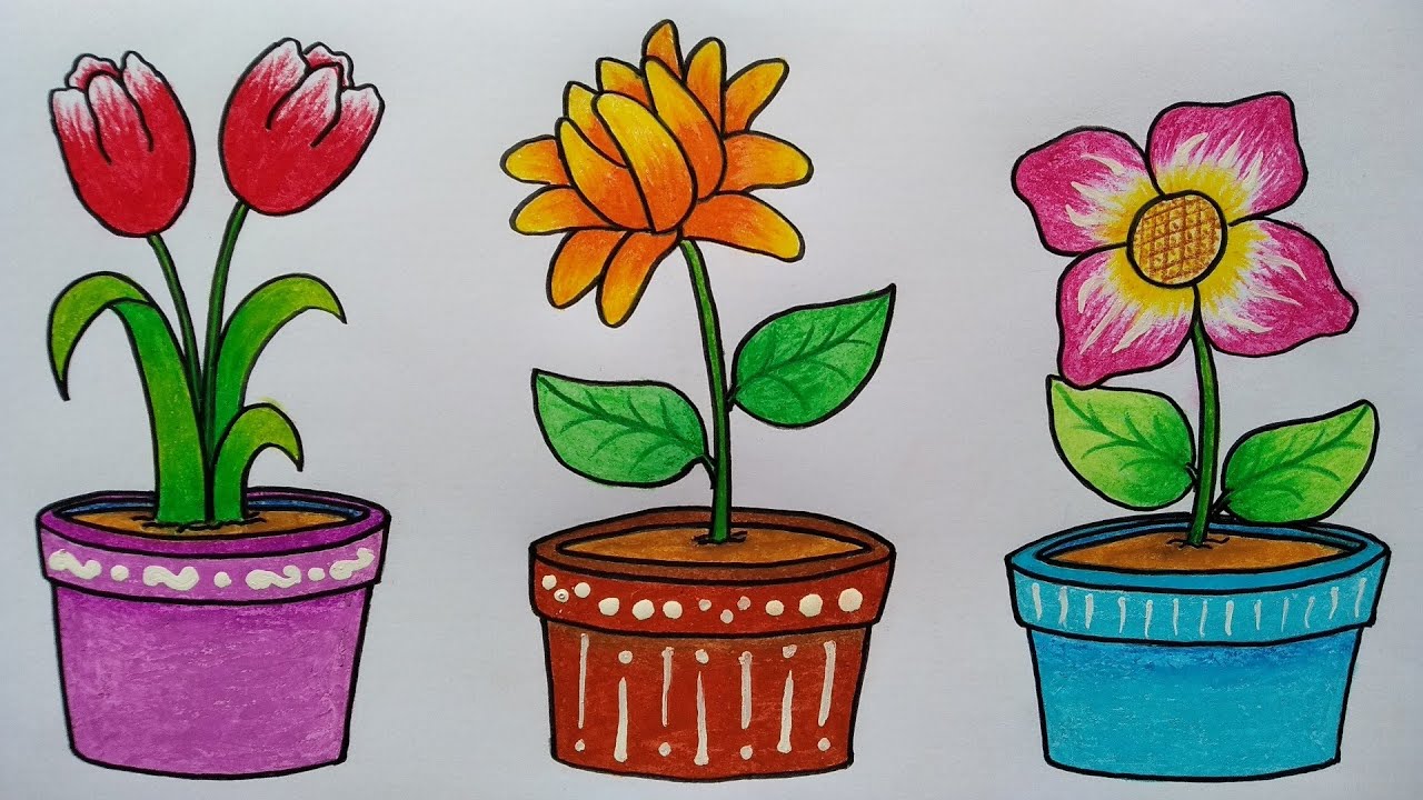 Detail Gambar Sketsa Bunga Dalam Pot Nomer 27
