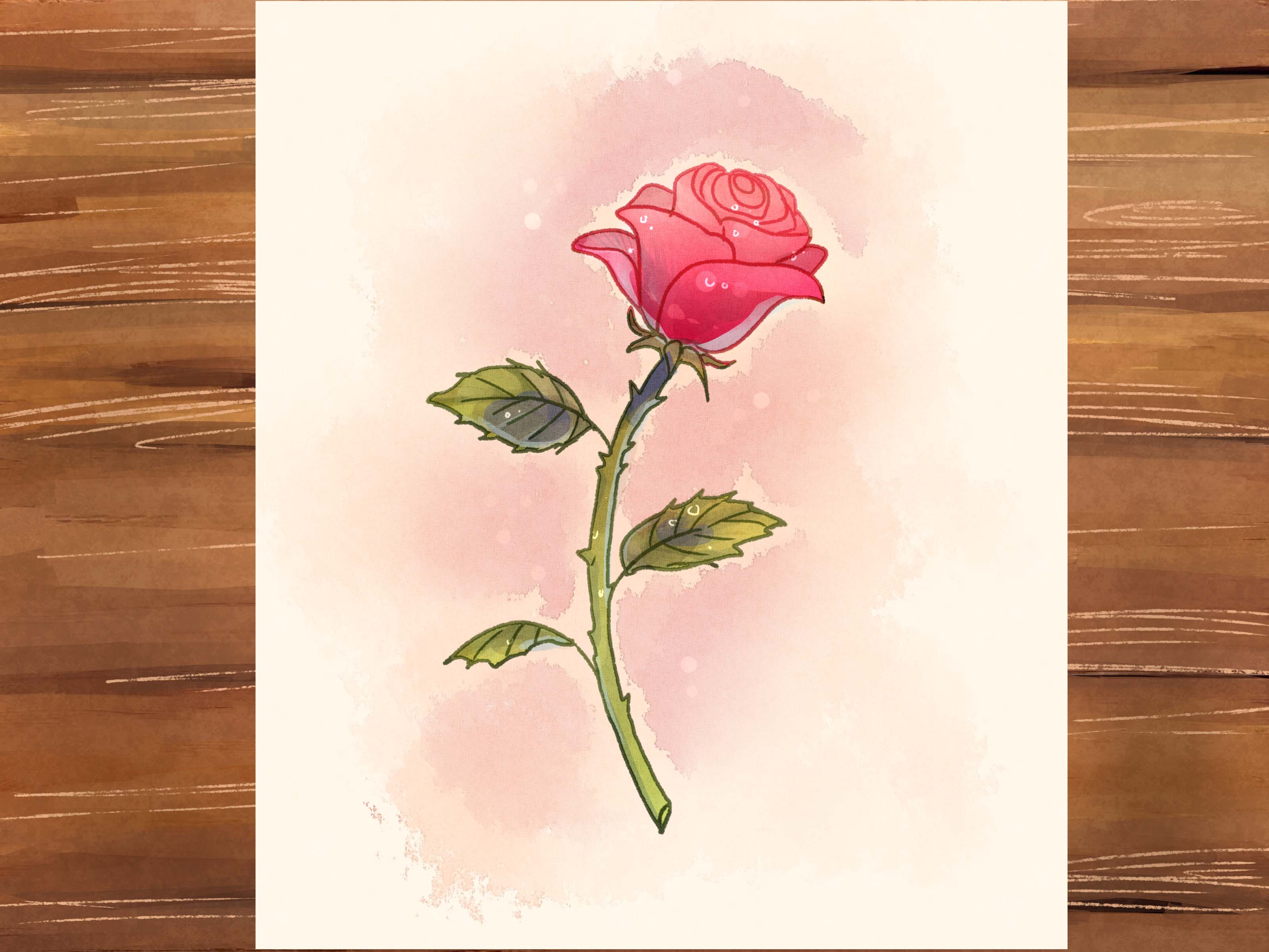 Detail Gambar Sketsa Bunga Mawar Merah Nomer 3