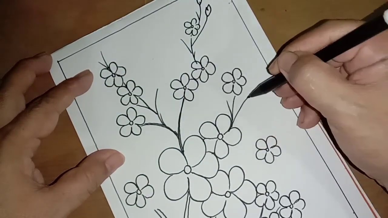 Detail Gambar Sketsa Bunga Sakura Mudah Nomer 9