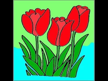 Detail Gambar Sketsa Bunga Tulip Berwarna Nomer 13
