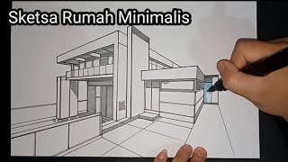 Cara Menggambar Sketsa Rumah Dengan Perspektif 2 Titik Hilang •|| Gambar Teknik - Youtube