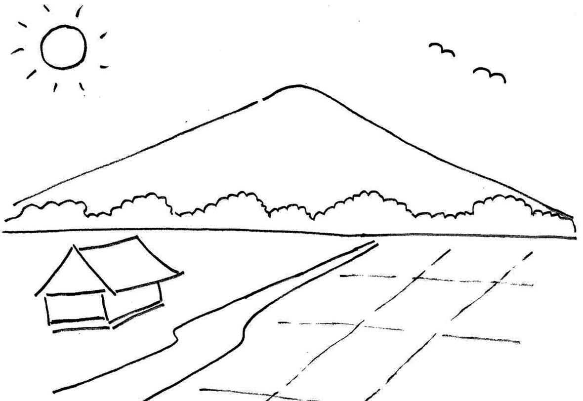 Detail Gambar Sketsa Gunung Nomer 3