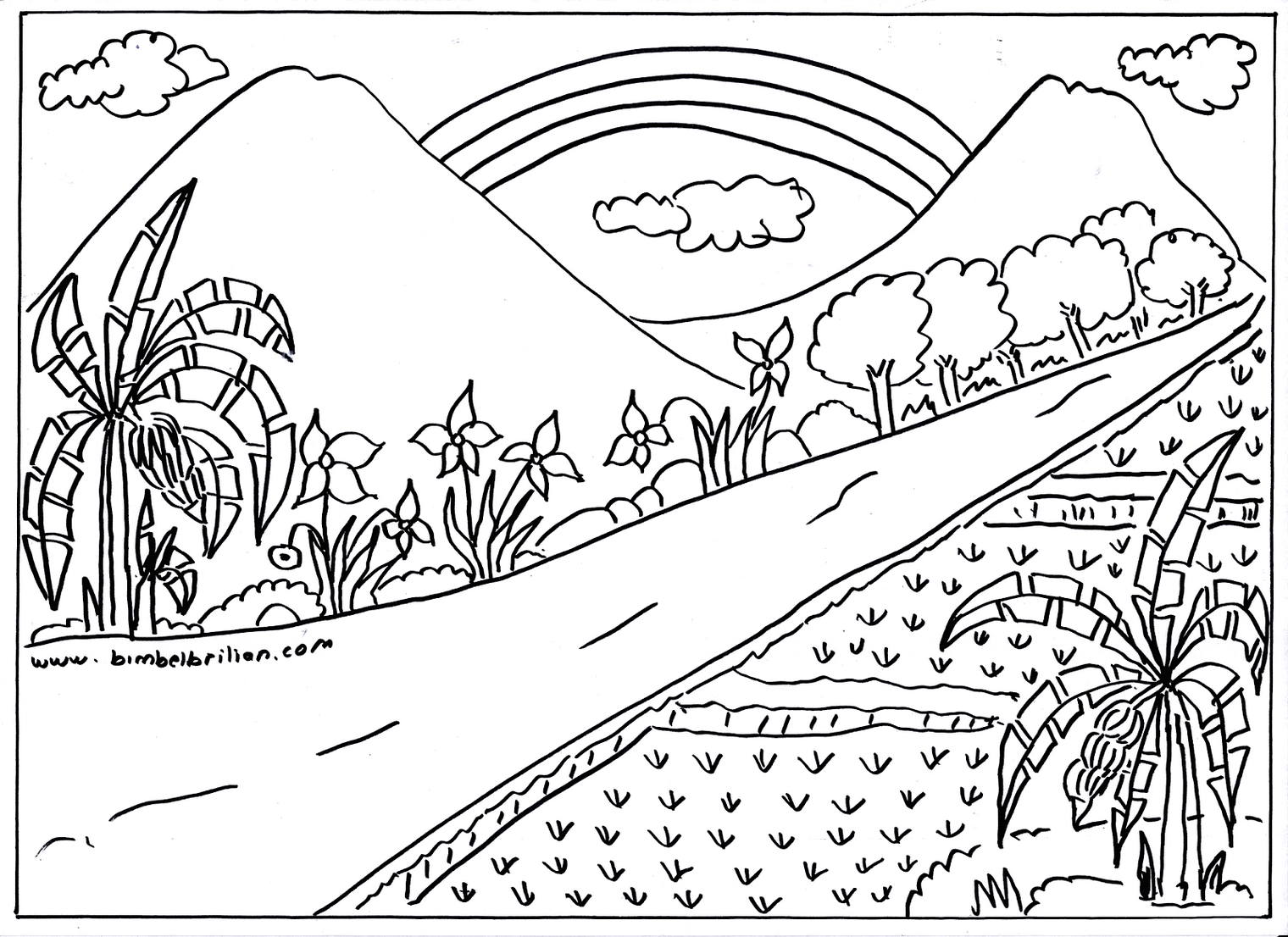 Detail Gambar Sketsa Gunung Nomer 23