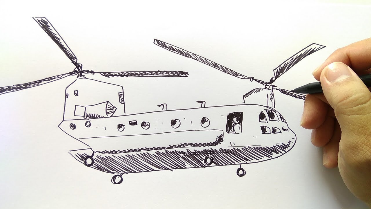 Detail Gambar Sketsa Helikopter Nomer 14