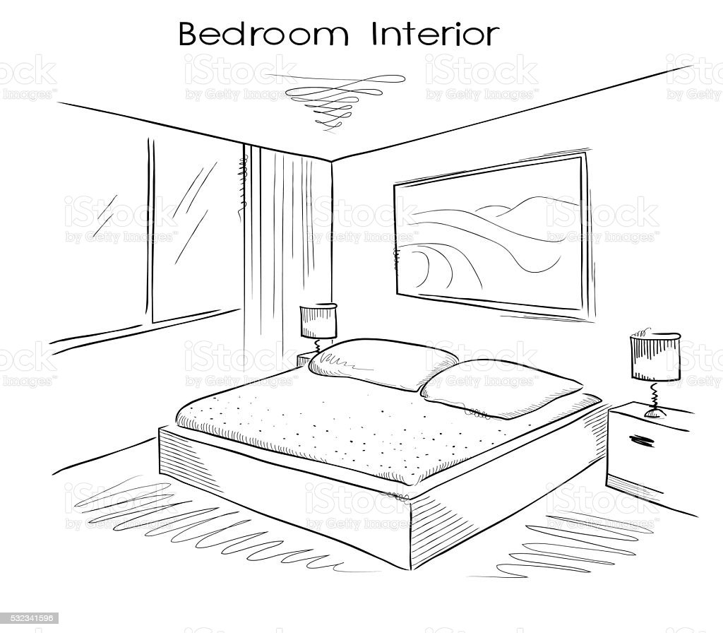 Detail Gambar Sketsa Kamar Tidur Nomer 3