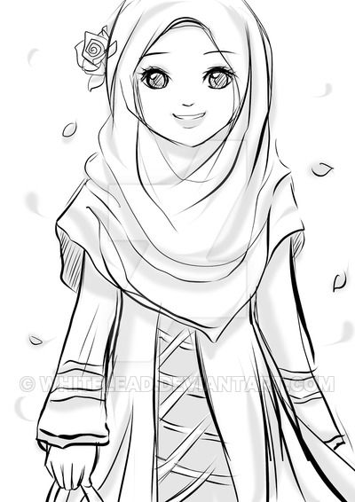 Detail Gambar Sketsa Kartun Muslimah Nomer 3