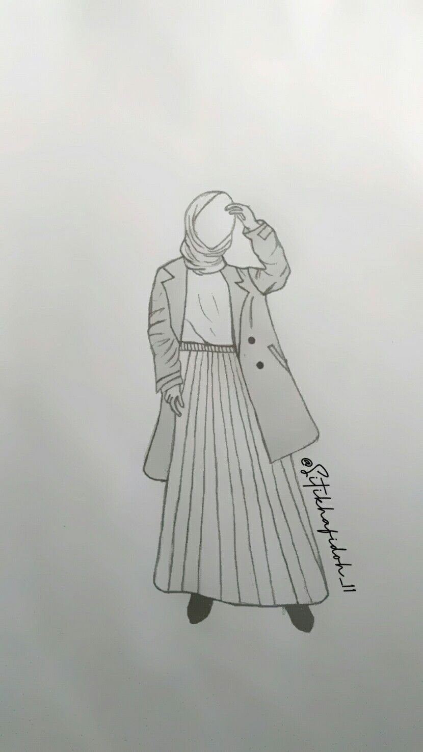 Detail Gambar Sketsa Kartun Muslimah Nomer 4