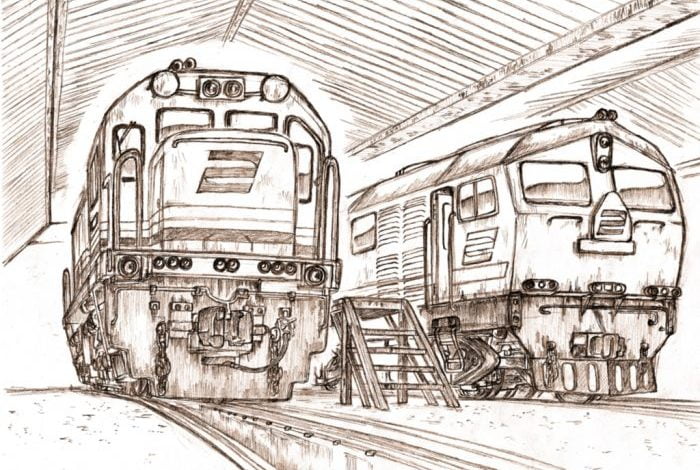 Detail Gambar Sketsa Kereta Api Nomer 25