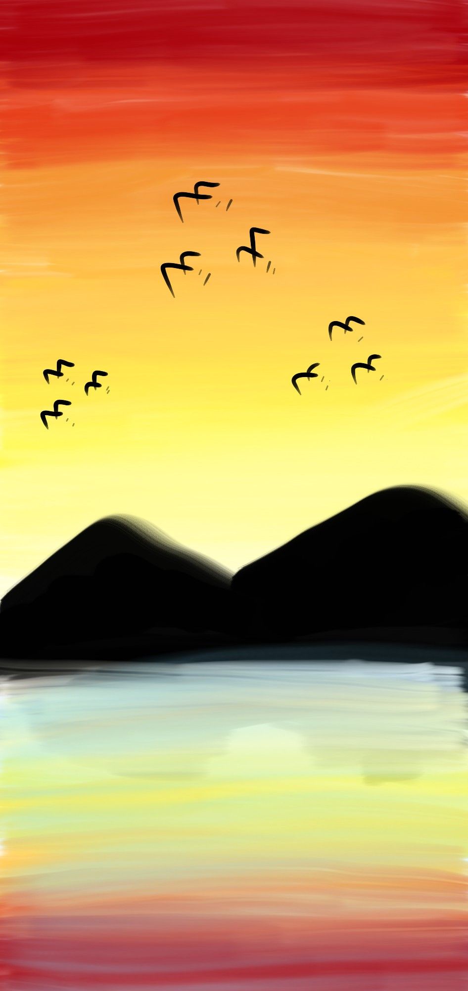 Gambar Sketsa Lukisan Sunset - KibrisPDR