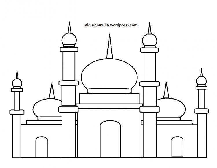 Detail Gambar Sketsa Masjid Nomer 6