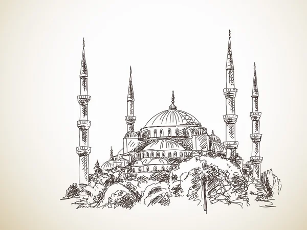 Detail Gambar Sketsa Masjid Dan Ketupat Nomer 26