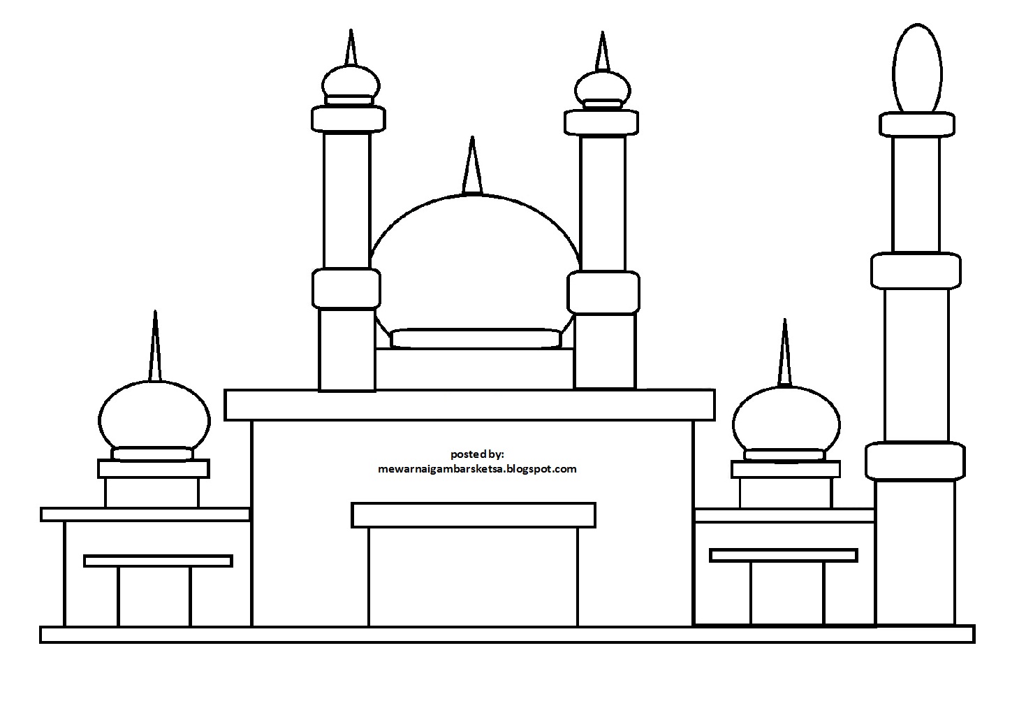 Detail Gambar Sketsa Masjid Dan Ketupat Nomer 29