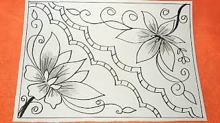 Gambar Sketsa Motif Batik Bunga Sederhana - KibrisPDR