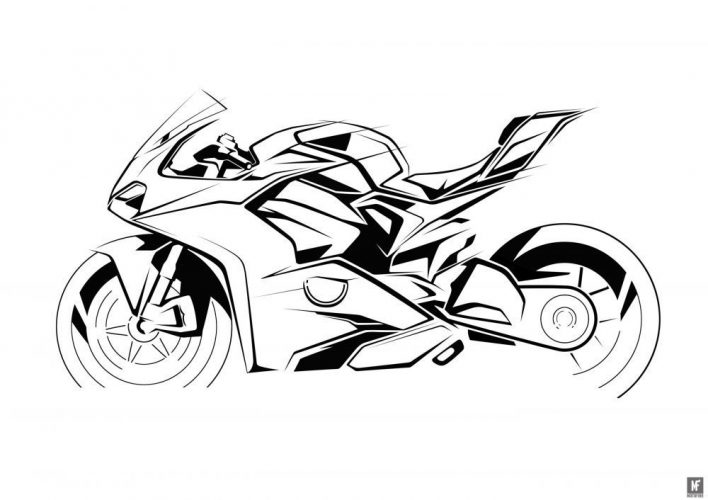 Detail Gambar Sketsa Motor Nomer 4