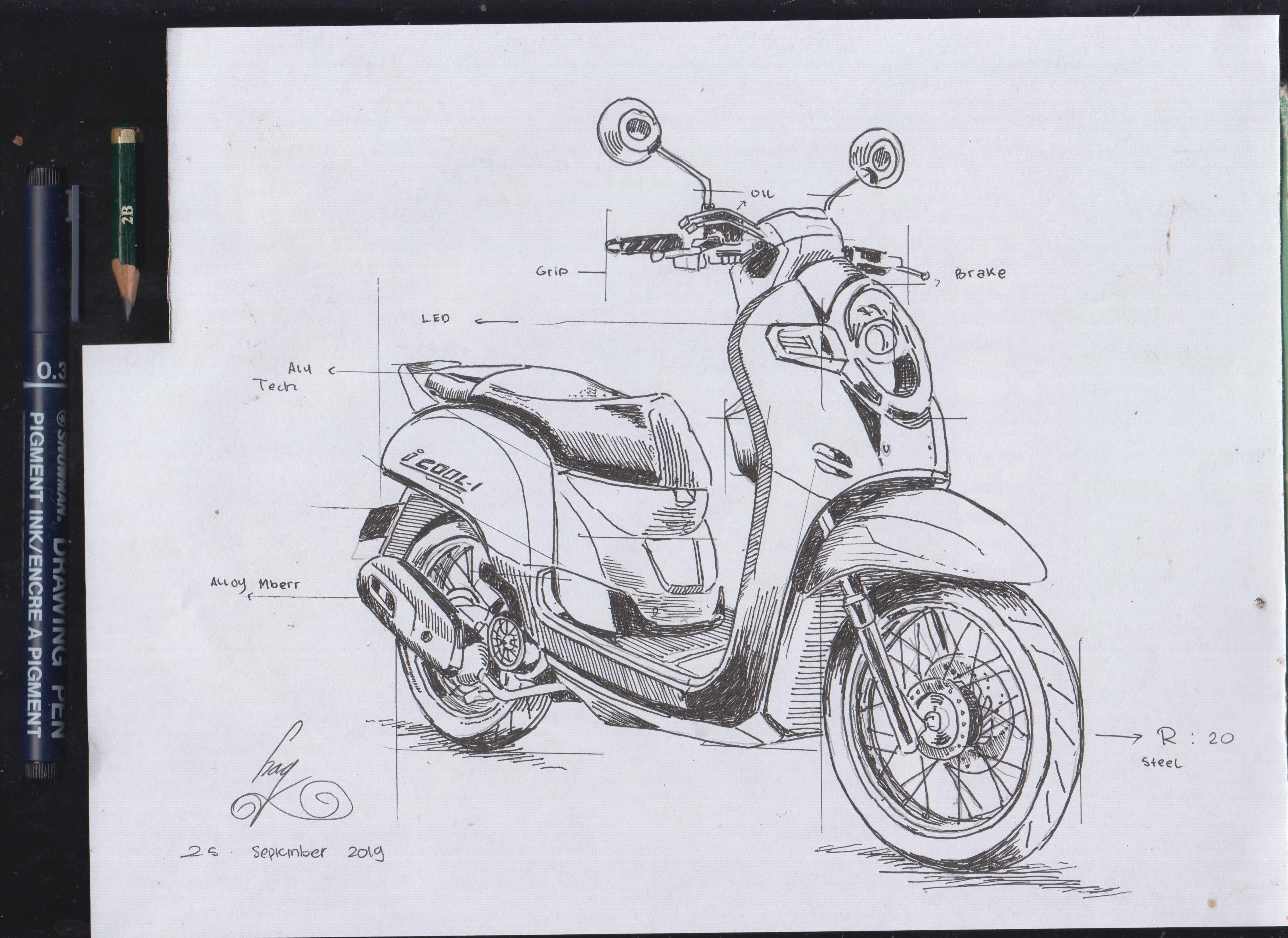 Detail Gambar Sketsa Motor Nomer 39