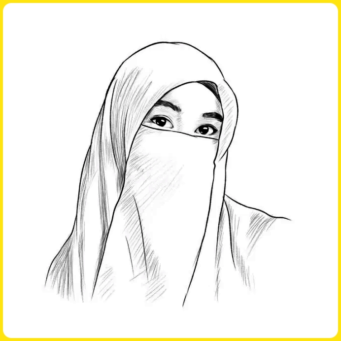 Detail Gambar Sketsa Muslimah Bercadar Nomer 10