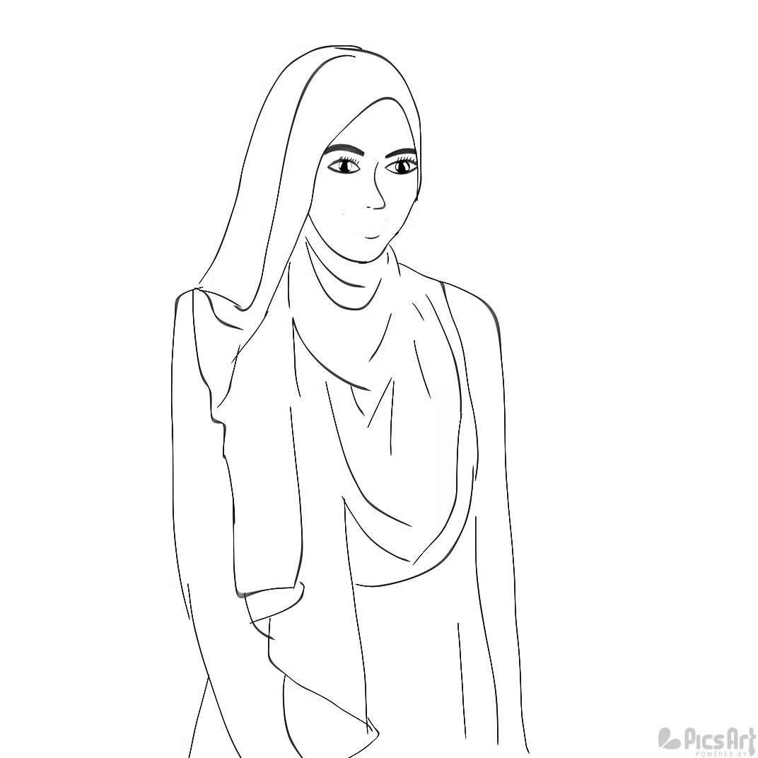 Detail Gambar Sketsa Muslimah Berhijab 8 Orang Nomer 3