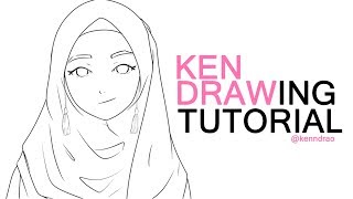 Detail Gambar Sketsa Muslimah Berhijab 8 Orang Nomer 32