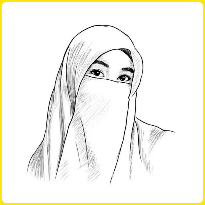 Detail Gambar Sketsa Muslimah Berhijab 8 Orang Nomer 35