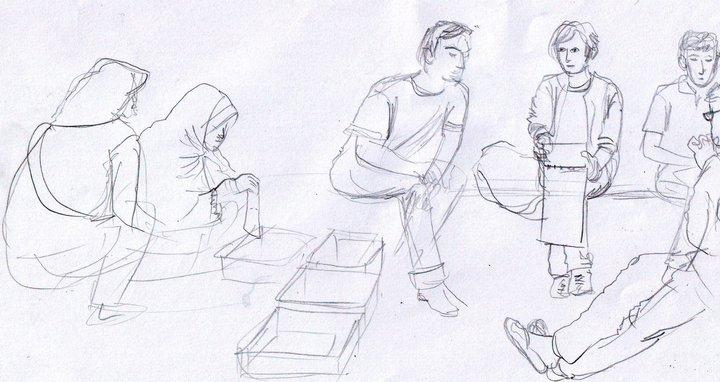 Gambar Sketsa Orang Lagi Ngobrol - KibrisPDR