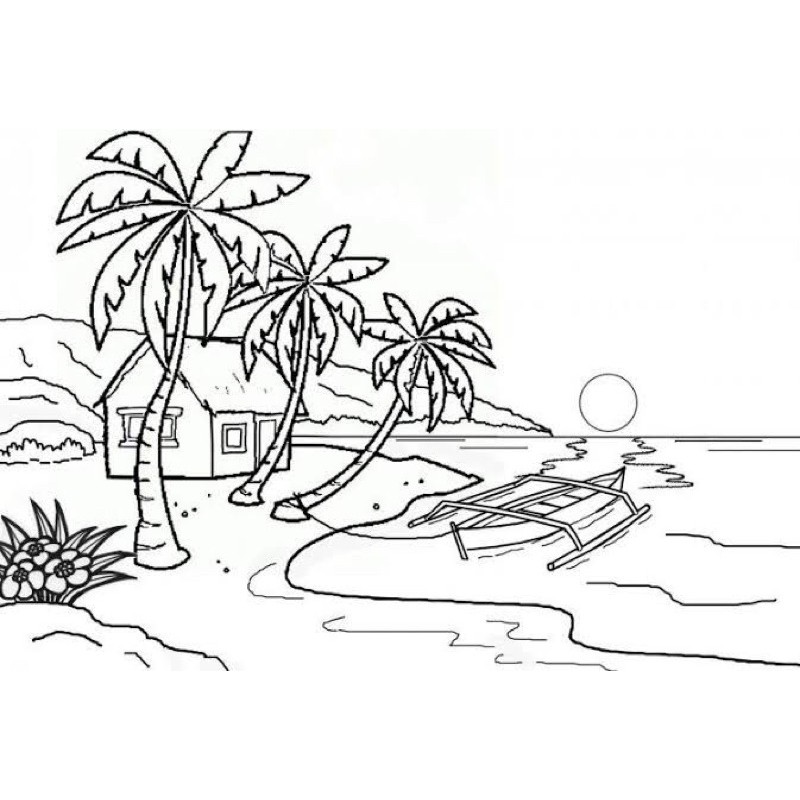 Detail Gambar Sketsa Pantai Nomer 11