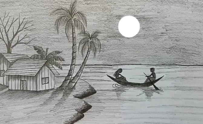 Detail Gambar Sketsa Pantai Nomer 12