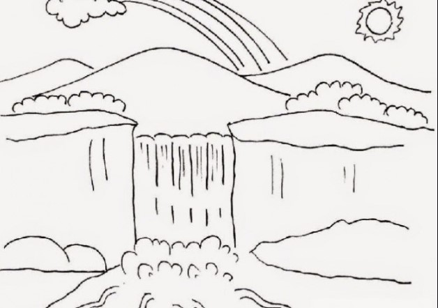 Detail Gambar Sketsa Pemandangan Air Terjun Nomer 16