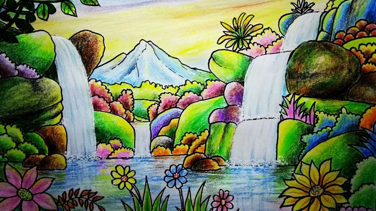 Detail Gambar Sketsa Pemandangan Air Terjun Nomer 50