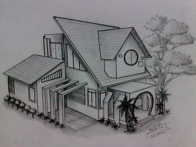 Detail Gambar Sketsa Pensil Rumah Sederhana Nomer 36