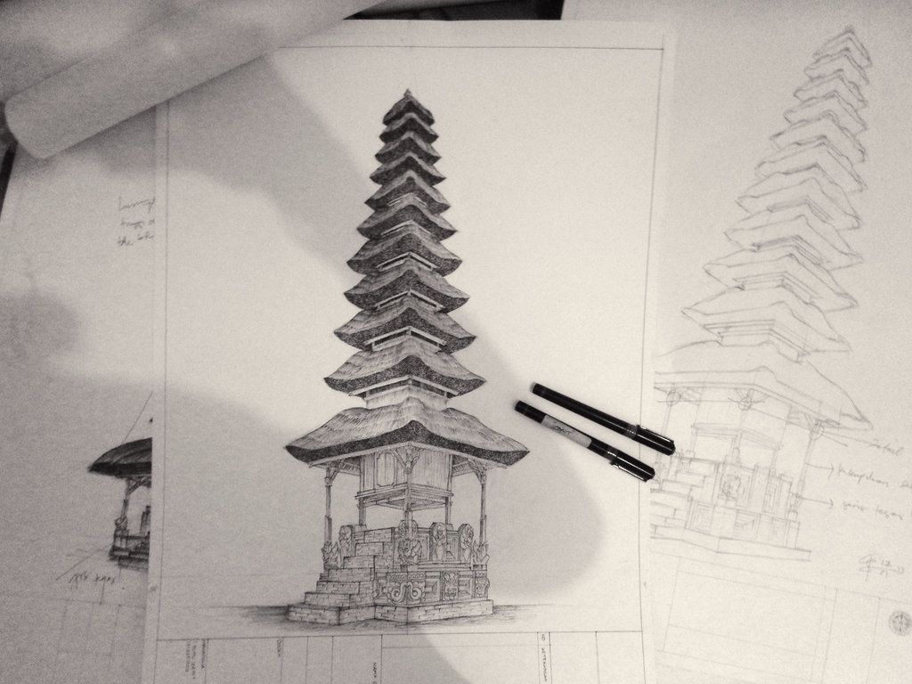 Detail Gambar Sketsa Pura Hindu Nomer 23