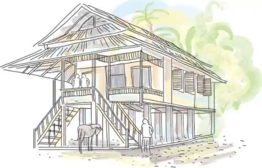 Detail Gambar Sketsa Rumah Adat Nomer 4