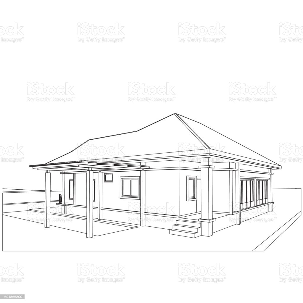 Detail Gambar Sketsa Rumah Hitam Putih Nomer 37