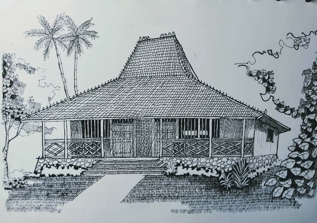 Detail Gambar Sketsa Rumah Joglo Nomer 21