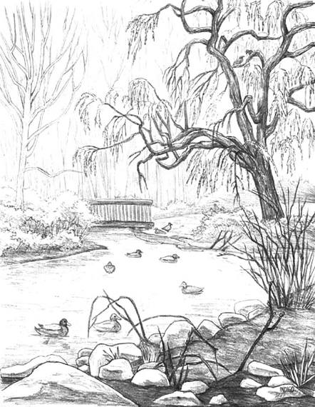 Detail Gambar Sketsa Sungai Nomer 8