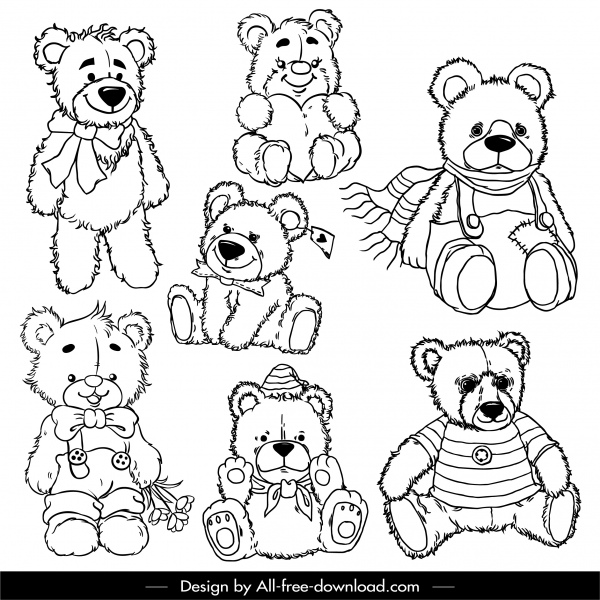 Detail Gambar Sketsa Teddy Bear Nomer 15