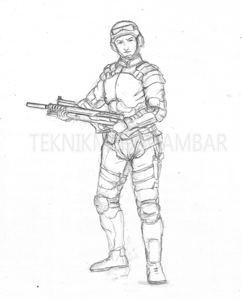 Detail Gambar Sketsa Tentara Nomer 13