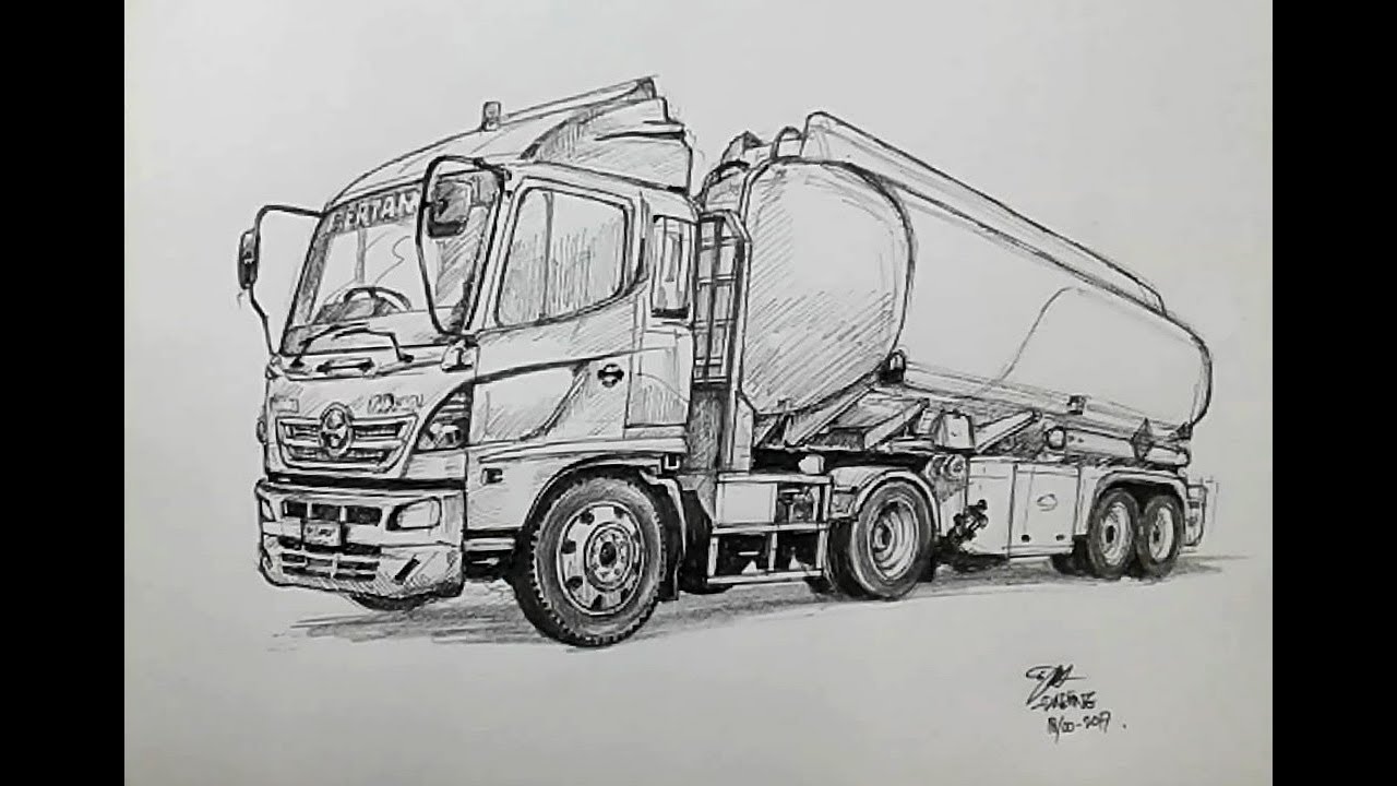 Detail Gambar Sketsa Truk Nomer 52