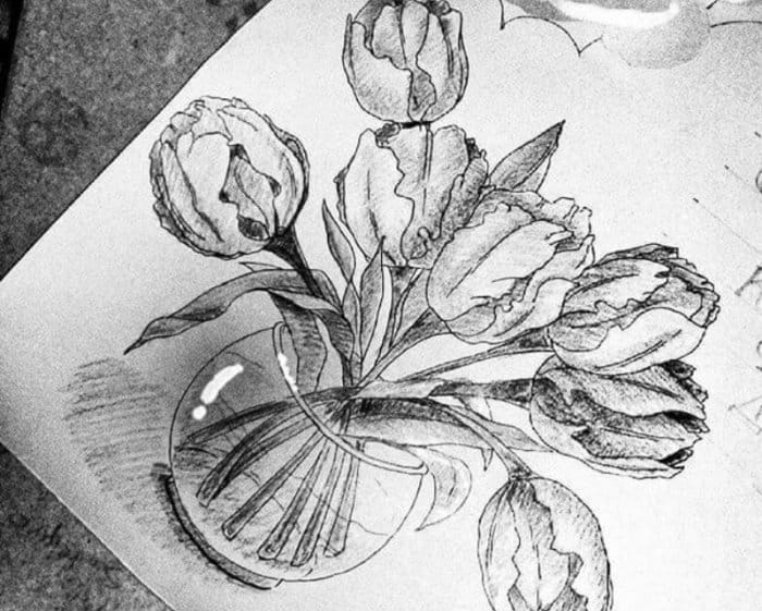 Detail Gambar Sketsa Vas Bunga Diatas Meja Nomer 18