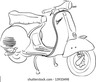 Detail Gambar Sketsa Vespa Nomer 17