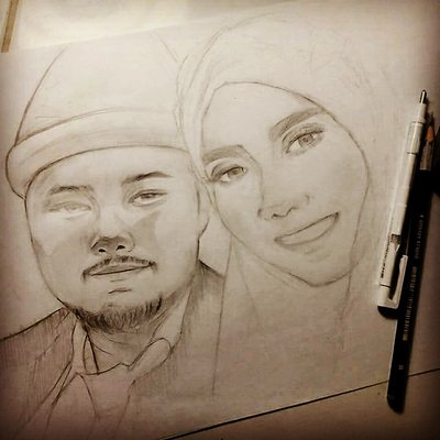 Detail Gambar Sketsa Wajah Sepasang Kekasih Nomer 23