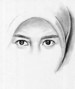 Detail Gambar Sketsa Wajah Wanita Berhijab Nomer 34