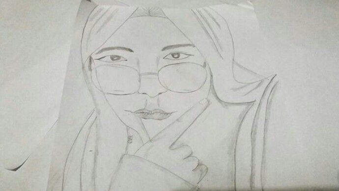 Detail Gambar Sketsa Wajah Wanita Berhijab Nomer 48