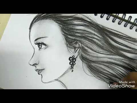 Detail Gambar Sketsa Wajah Wanita Dari Samping Nomer 9